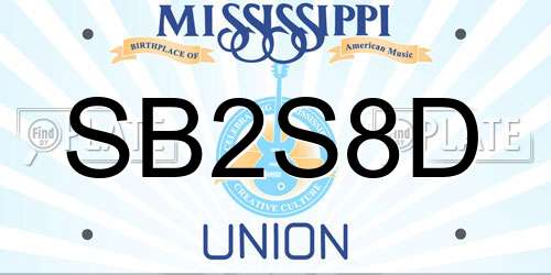 SB2S8D Mississippi License Plate