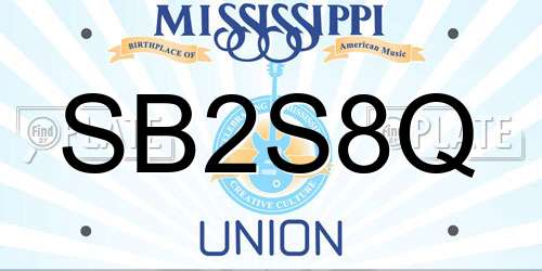 SB2S8Q Mississippi License Plate