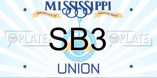 SB3 Mississippi License Plate