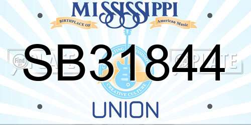 SB31844 Mississippi License Plate