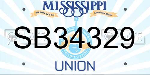 SB34329 Mississippi License Plate