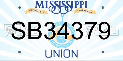 SB34379 Mississippi License Plate