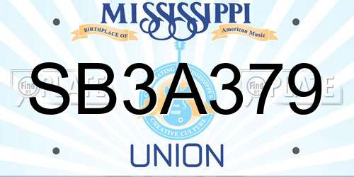 SB3A379 Mississippi License Plate