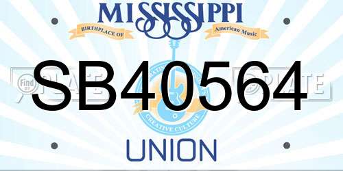 SB40564 Mississippi License Plate