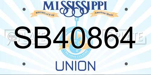 SB40864 Mississippi License Plate