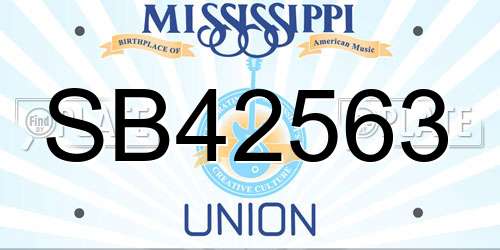 SB42563 Mississippi License Plate