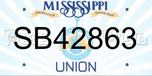 SB42863 Mississippi License Plate