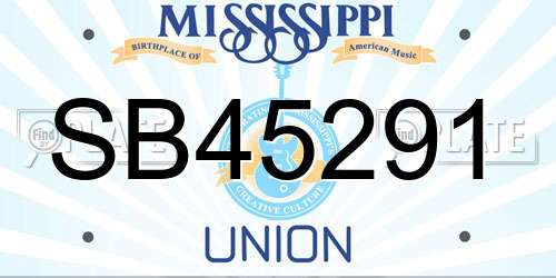 SB45291 Mississippi License Plate