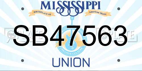 SB47563 Mississippi License Plate