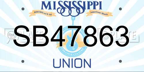 SB47863 Mississippi License Plate