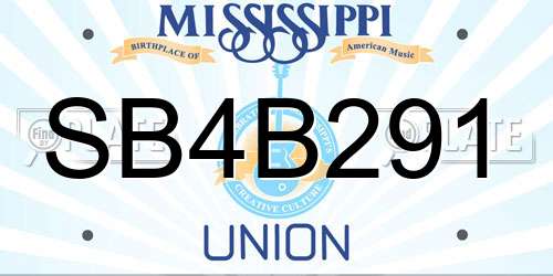 SB4B291 Mississippi License Plate