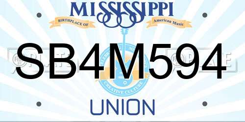 SB4M594 Mississippi License Plate