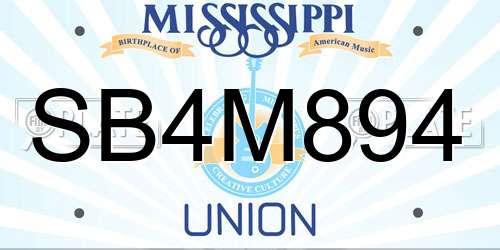 SB4M894 Mississippi License Plate