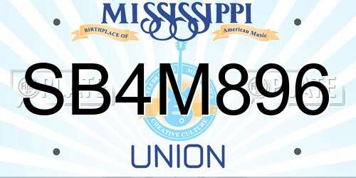 SB4M896 Mississippi License Plate