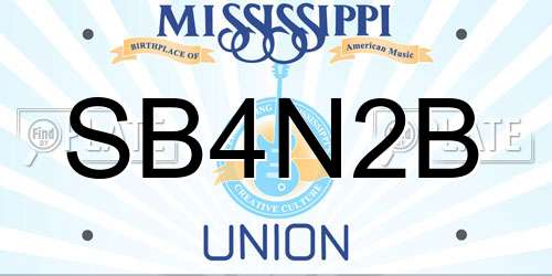 SB4N2B Mississippi License Plate