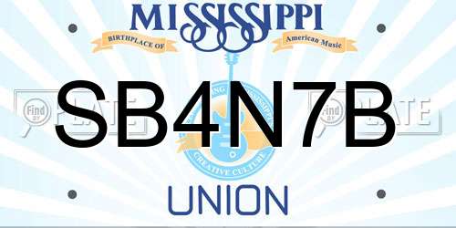 SB4N7B Mississippi License Plate