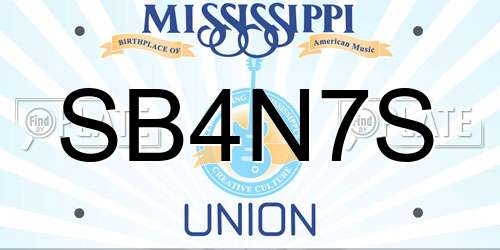 SB4N7S Mississippi License Plate