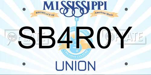 SB4R0Y Mississippi License Plate