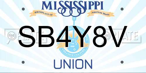 SB4Y8V Mississippi License Plate