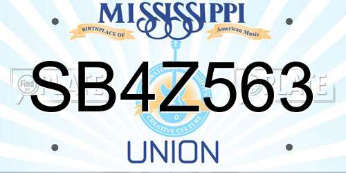 SB4Z563 Mississippi License Plate