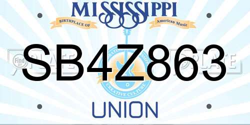 SB4Z863 Mississippi License Plate