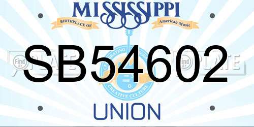 SB54602 Mississippi License Plate
