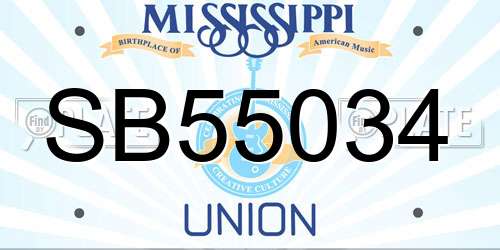 SB55034 Mississippi License Plate