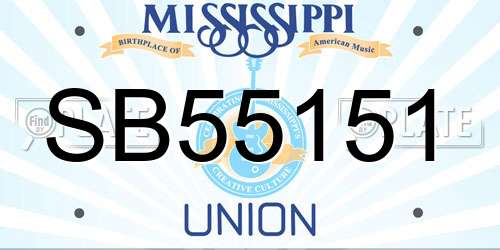 SB55151 Mississippi License Plate