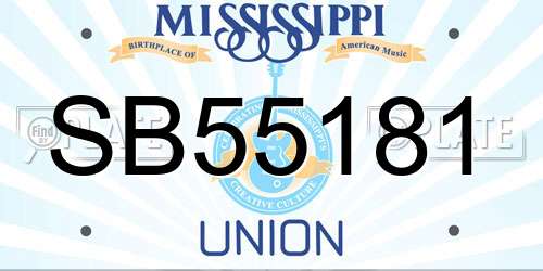 SB55181 Mississippi License Plate