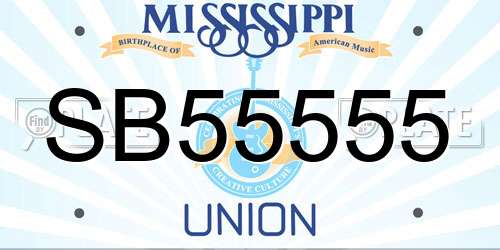 SB55555 Mississippi License Plate