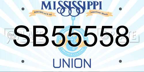 SB55558 Mississippi License Plate