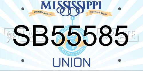 SB55585 Mississippi License Plate