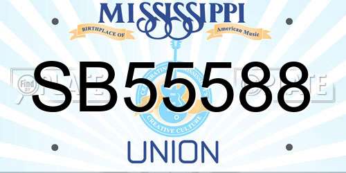 SB55588 Mississippi License Plate