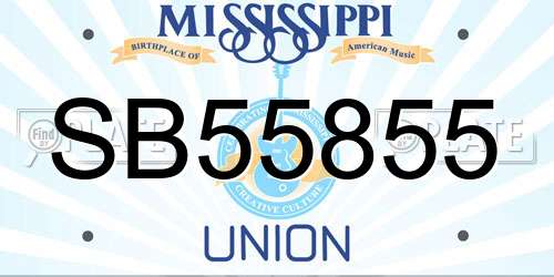 SB55855 Mississippi License Plate