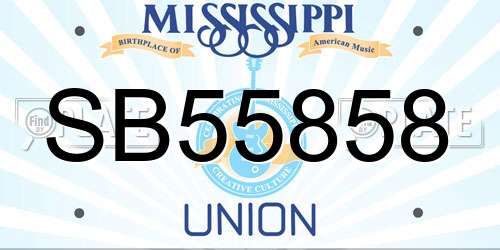 SB55858 Mississippi License Plate