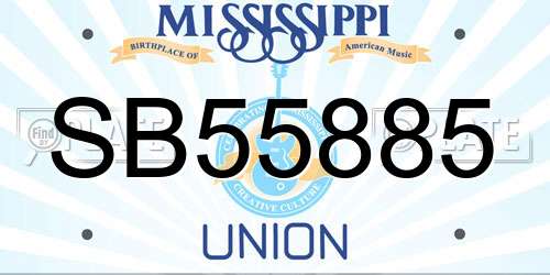 SB55885 Mississippi License Plate