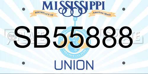 SB55888 Mississippi License Plate