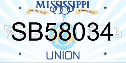 SB58034 Mississippi License Plate