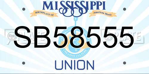 SB58555 Mississippi License Plate