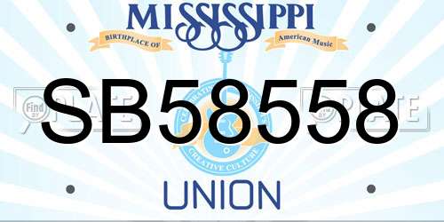 SB58558 Mississippi License Plate