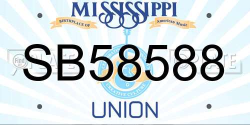 SB58588 Mississippi License Plate