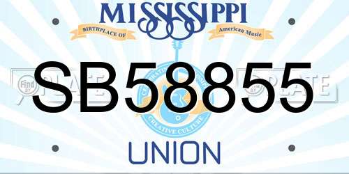 SB58855 Mississippi License Plate
