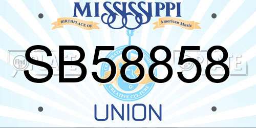 SB58858 Mississippi License Plate