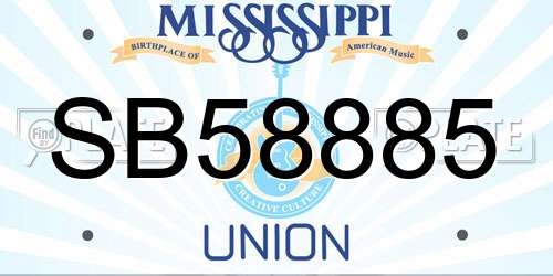 SB58885 Mississippi License Plate