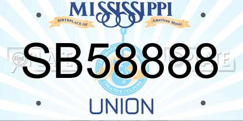 SB58888 Mississippi License Plate