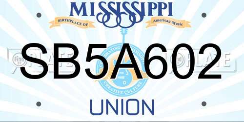 SB5A602 Mississippi License Plate