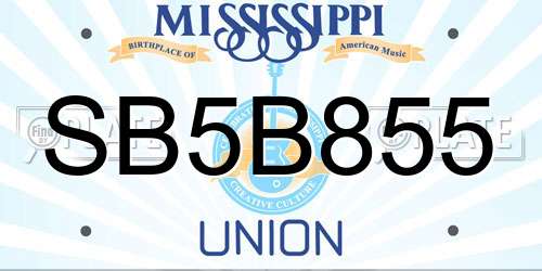 SB5B855 Mississippi License Plate