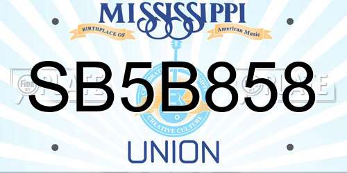 SB5B858 Mississippi License Plate