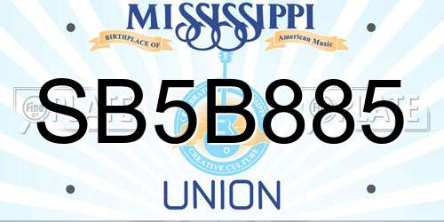 SB5B885 Mississippi License Plate