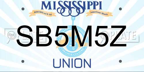 SB5M5Z Mississippi License Plate
